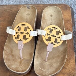 Tory Burch Yellow and Beige Sandals